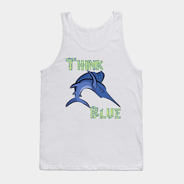 Think blue Tank Top by Philippians413